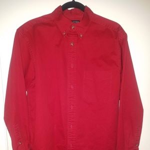 Red Men's Medium Button-Up Dress Shirt